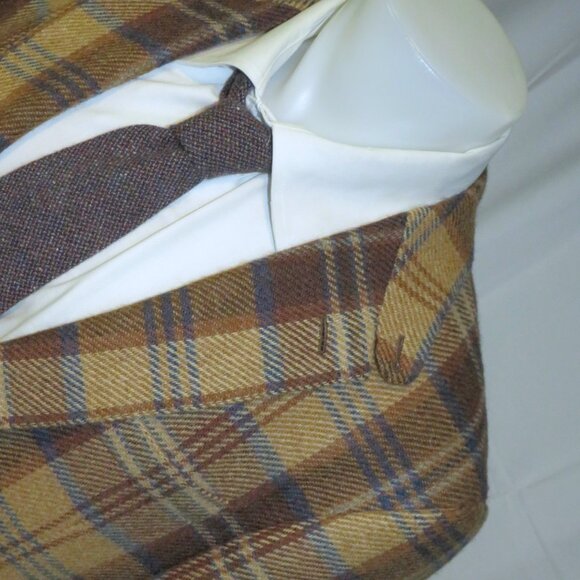 Ralph Lauren Purple Label Handmade Kent Bellows Brown Plaid 44R NWT $4995 - Picture 4 of 15